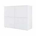 Buffet avec 4 portes, blanc mat et brillant