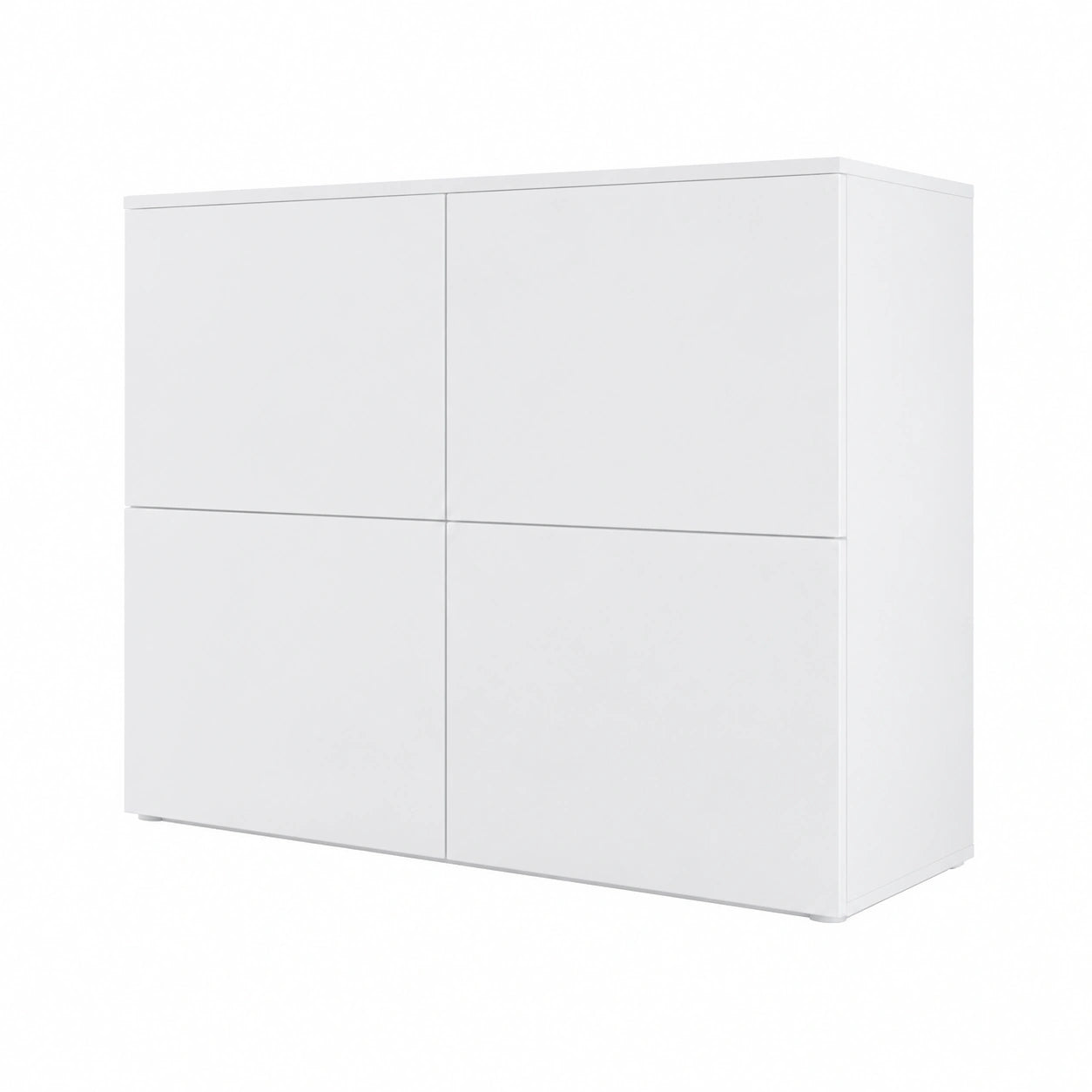Buffet avec 4 portes, blanc mat et brillant