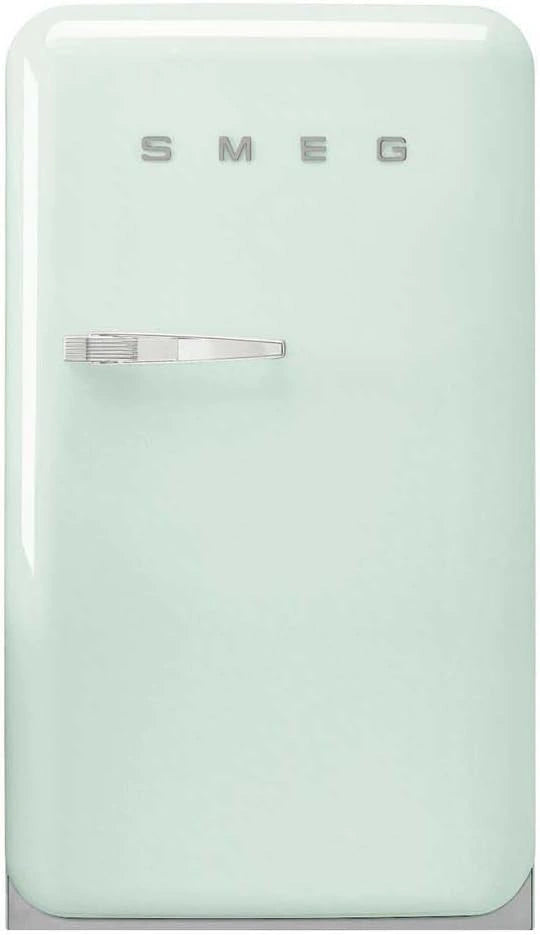Smeg, Vert d'Eau, FAB10RPG6 Réfrigérateur Table Top Vintage 1 Porte, 122 L, Congélateur 17 L, 1 Clayette Réglable, 1 Bac Légumes et Éclairage LED
