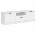 Meuble TV Blanc avec Étagères 140x35x40 cm pour Écran jusqu'à 60", Unité Multimédia Moderne