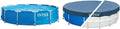 Intex Piscine à Cadre métallique 12 pi x 30 po, 366 x 76 cm et bâche Protection pour Piscine Ronde 3m66, Bleue