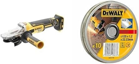 DEWALT - Meuleuse Tête Plate Brushless XR 18 V 5 Ah Li-Ion - DCG405FN-XJ - Meuleuse d'Angle sans Fil avec Poignée Latérale et Freinage