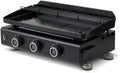 BRASERO - Plancha Silvia EVO 3 Feux Brasero - Plaque acier de 67 x 34 cm - 3 brûleurs - Grille de réchauffement - Piezo intégré - Tiroir Graisse