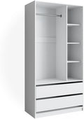 Vicco Armoire pour Enfants Elmo, Blanc, 100x200 cm, avec 2 tiroirs, adapté au rangement organisé des vêtements pour enfants