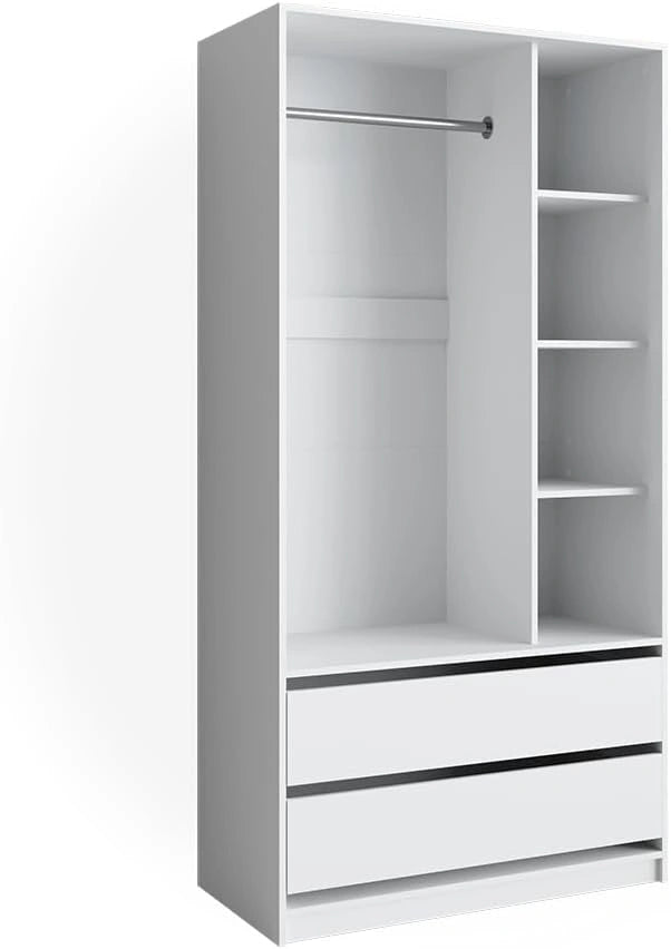Vicco Armoire pour Enfants Elmo, Blanc, 100x200 cm, avec 2 tiroirs, adapté au rangement organisé des vêtements pour enfants