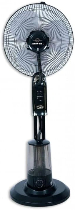 Ventilateur Brumisateur sur Pied, Réservoir 3,2 L, Puissance 90 W, Diamètre 40 cm, Minuterie jusqu'à 7h30, Fonction brumisation/humidification