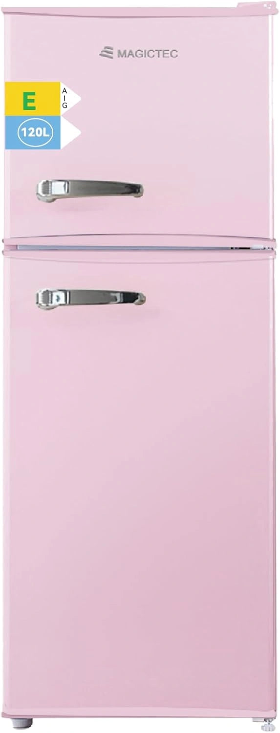 magictec Frigo vintage, 120 L (88 L/32 L congelateur), Retro réfrigérateur congelateur, Low Frost, Combiné refrigerateur congélateur, Design vintage