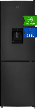 CHiQ 231 L Frigo Combiné NoFrost Noir (FBM228NE4DE), Congélateur 4 Étoiles, Distributeur d'Eau, Refroidissement Rapide, Porte Reversible