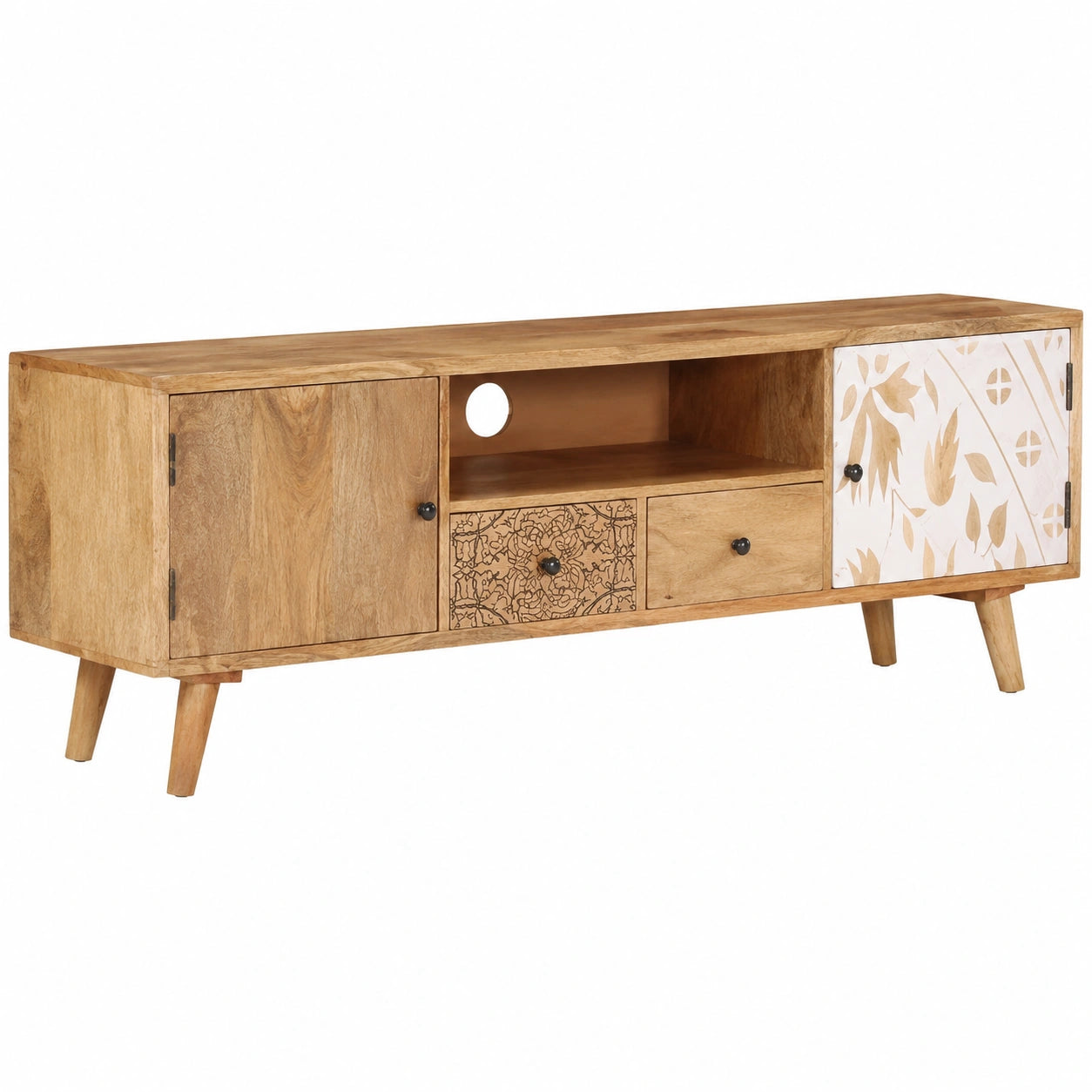 Buffet pour Télévision en Bois de Manguier 140x30x40 cm