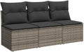 vidaXL Canapé de Jardin avec Coussins 3 Places Gris résine tressée