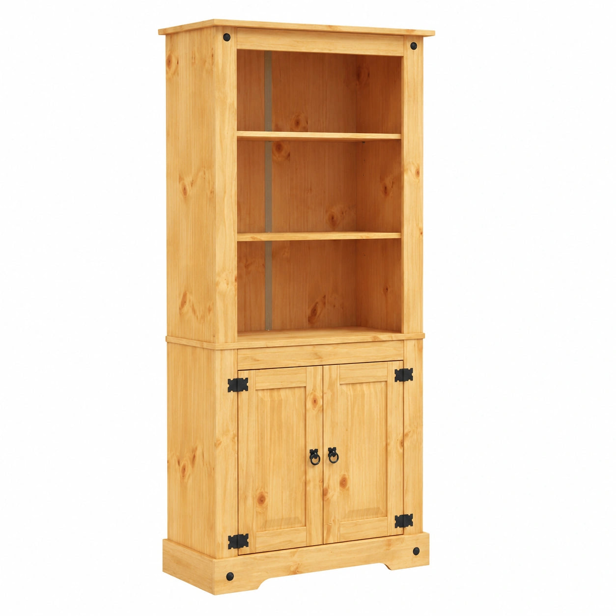 Armoire Bibliothèque en Bois Massif 80 x 40 x 170 cm