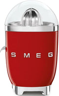 Smeg, Rouge, Presse Agrumes Électrique CJF11RDEU, 70 W, Mise en Marche Automatique à Pression, Bec Anti-goutte et Cône Universel, Base Antidérapante