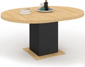 IDMarket - Table à Manger Extensible Ronde Eden 4-8 Personnes Bois et Noir 120-160 cm