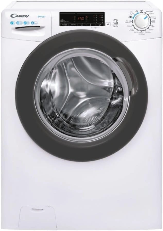 Candy Smart CSS4127TRE/1-11, classe D, blanc, chargement frontal 7 kg, 1 200 tr/min, lave-linge pose libre
