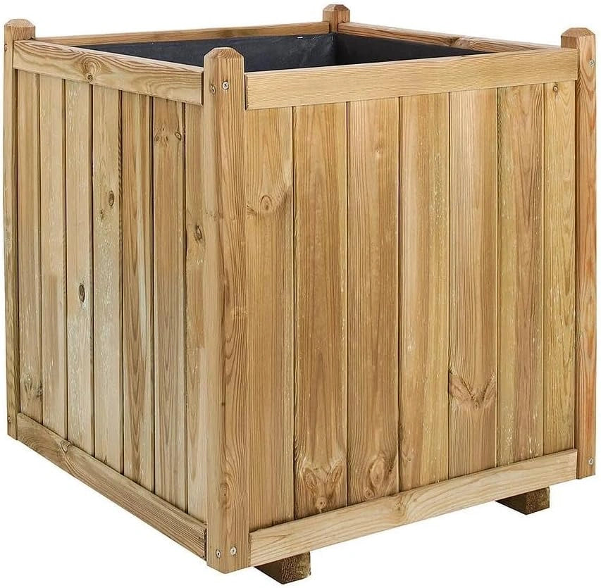 Bac à Fleurs carré en Bois Vendôme - 70 x 70 x 75, 62 L, 17 L, 60 L