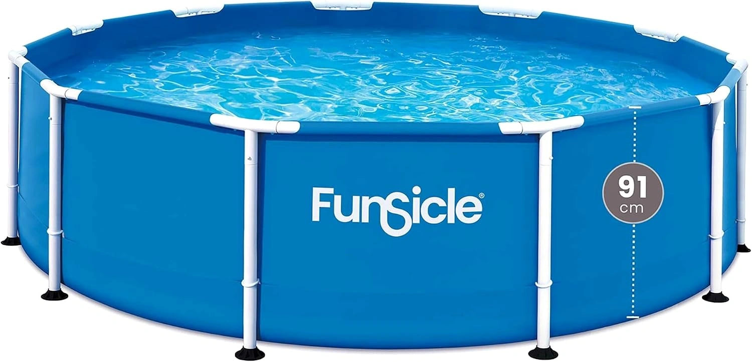 FUNSICLE Piscine Tubulaire Ronde Activity Pool - Ø3,66 m x h91 cm - Liner Toughmesh 3 Couches - Structure SmartConnect - Épu