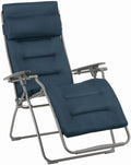 Lafuma MOBILIER - Fauteuil Relax Transat Jardin - Chaise Longue - Matelassé Zéro Gravité - Futura - Becomfort - Bleu Encre - Fabriqué en France