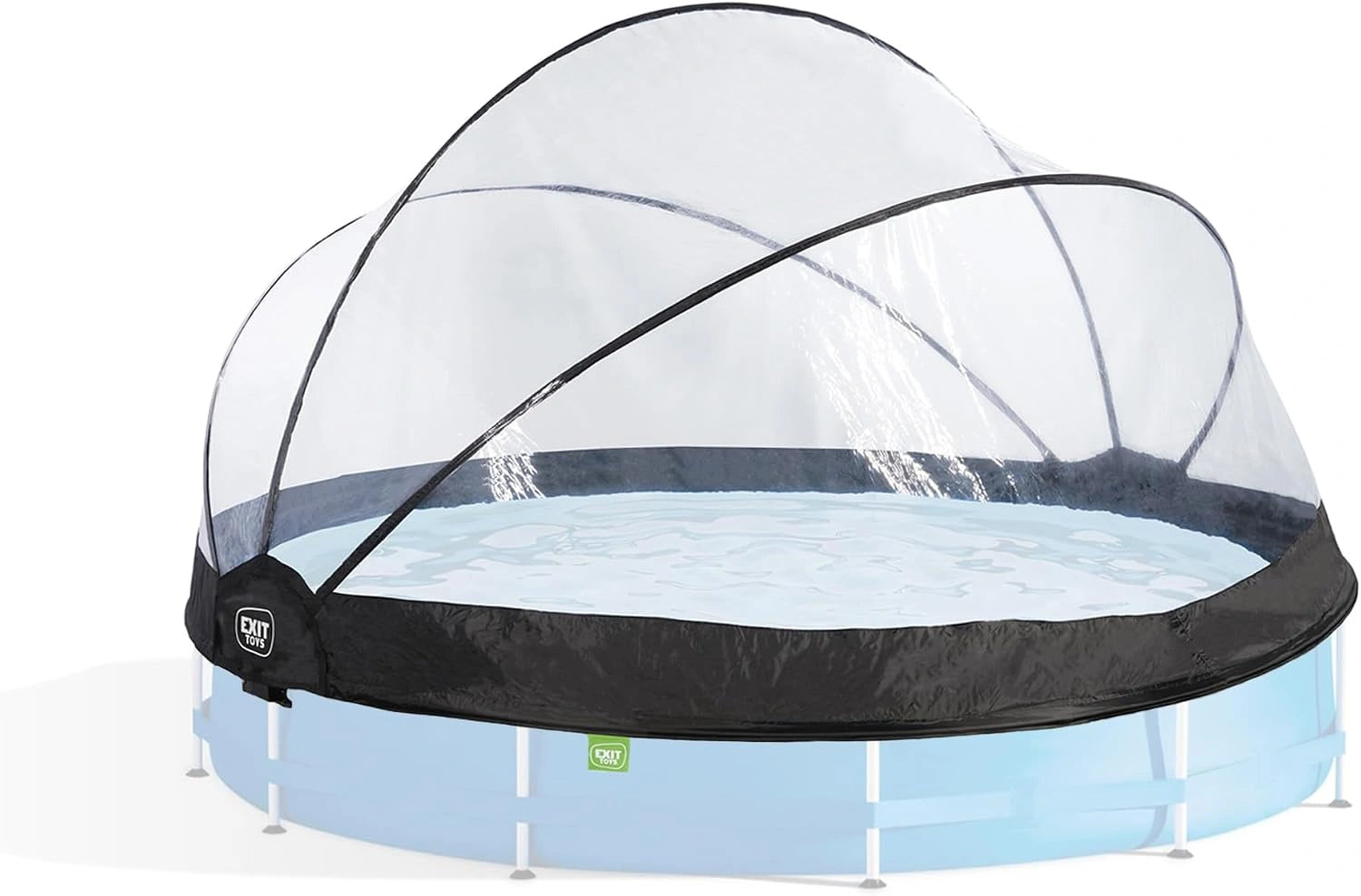 EXIT Toys Dôme Piscine Hors Sol Rond 366 cm pour Piscines 360–370 cm, Garde l'Eau Plus Propre et Plus Chaude, Transparent
