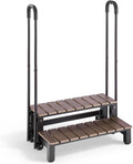 VEVOR Escalier pour Spa à 2 Marches avec Mains Courantes Capacité 250 kg, Largeur 820 mm, Marchepied Antidérapant, Structure Acier et HIPS, Terrasse