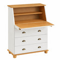 Bureau secrétaire avec espace de rangement et abattant en bois massif
