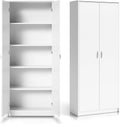 Home Collective Armoire Polyvalente Blanche 74 cm L x 180 cm H avec 4 étagères, Rangement Pratique en MDF pour Maison ou Bureau