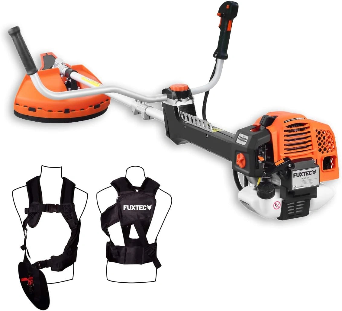 Fuxtec Débroussailleuse Thermique Professionnelle FX-PS162 62 cm3 3,5CV Système Anti Vibration - 2 en 1 Coupe-Bordure avec Tête de Coupe Double