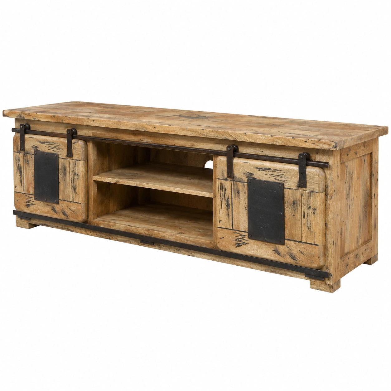 Meuble TV en bois de manguier laqué
