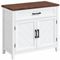 Buffet rustique avec portes en chevron et étagère ajustable