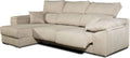 Canapé d'angle moderne et contemporain, beige gauche, Confort maximum avec sièges coulissants et dossiers inclinables, Tissu anti-taches Aqualine