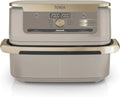 Ninja Foodi FlexDrawer Air Fryer 2 Compartiments, 10,4 L, 7 en 1 AF500EUSD, Séparateur Amovible Grande Capacité de 10.4 L, Max 240°C, Pierre/Or