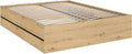 Vente-unique - Lit Coffre 160 x 200 cm - Coloris: Naturel et Noir - LUDARO, matelas