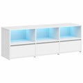 Meuble TV avec LED multicolores, adapté aux écrans jusqu'à 65 pouces, avec tiroirs et espace de rangement