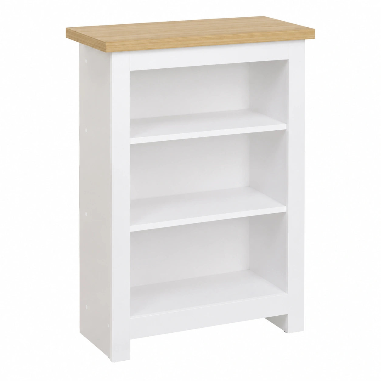 Bibliothèque 3 Niveaux Autoportante pour Salon ou Couloir, Design Compact, H75xL60xP24cm, Blanc