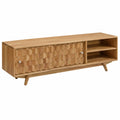 Meuble TV en bois d'acacia laqué 145x35