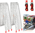Eulenke Lot de 2 rampes de Chargement Pliables - 340 kg par pièce - Charge maximale: 680 kg - Rampe de Chargement en Aluminium de 226 cm - Rampe