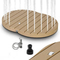 CCLIFE Douche De Jardin Extérieure avec roulettes Au Sol, Hauteur De La Fontaine 4 m, pour Ie Jardin Camping, PP, Antidérapant, Bois