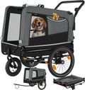 tectake Remorque Velo Chien 3 en 1 Pliable avec Reflecteurs, Drapeau