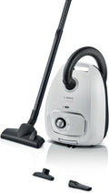 Bosch BGB41WH1 Série 4 - Aspirateur traîneau avec sac, Accessoires intégrés, brosse tissus et fentes, filtre lavable, fabriqué en Allemagne