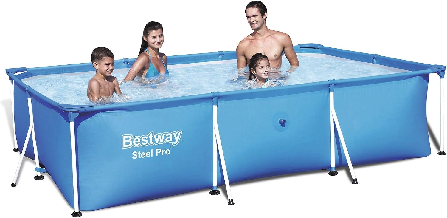 Bestway 56404 - Piscine tubulaire amovible pour enfants Deluxe Splash Frame Pool, bleu, 300x201x66 cm