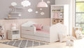 KOBI Lit Enfant FALA Blanc, 160x80 cm, avec Rangement é Tiroir, avec Un Matelas et Un Cadre, Meuble la Chambre Bebe, Lit Simple avec Barriere