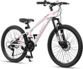 Glerc Skyline Vélo VTT Enfant 20 Et 24 Pouces pour Garçons Et Filles De 6 À 18 Ans, Vélo 21 Vitesses avec Suspension Avant Et Freins À Disque