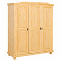 Armoire 3 Portes en Bois Massif Finition Naturelle