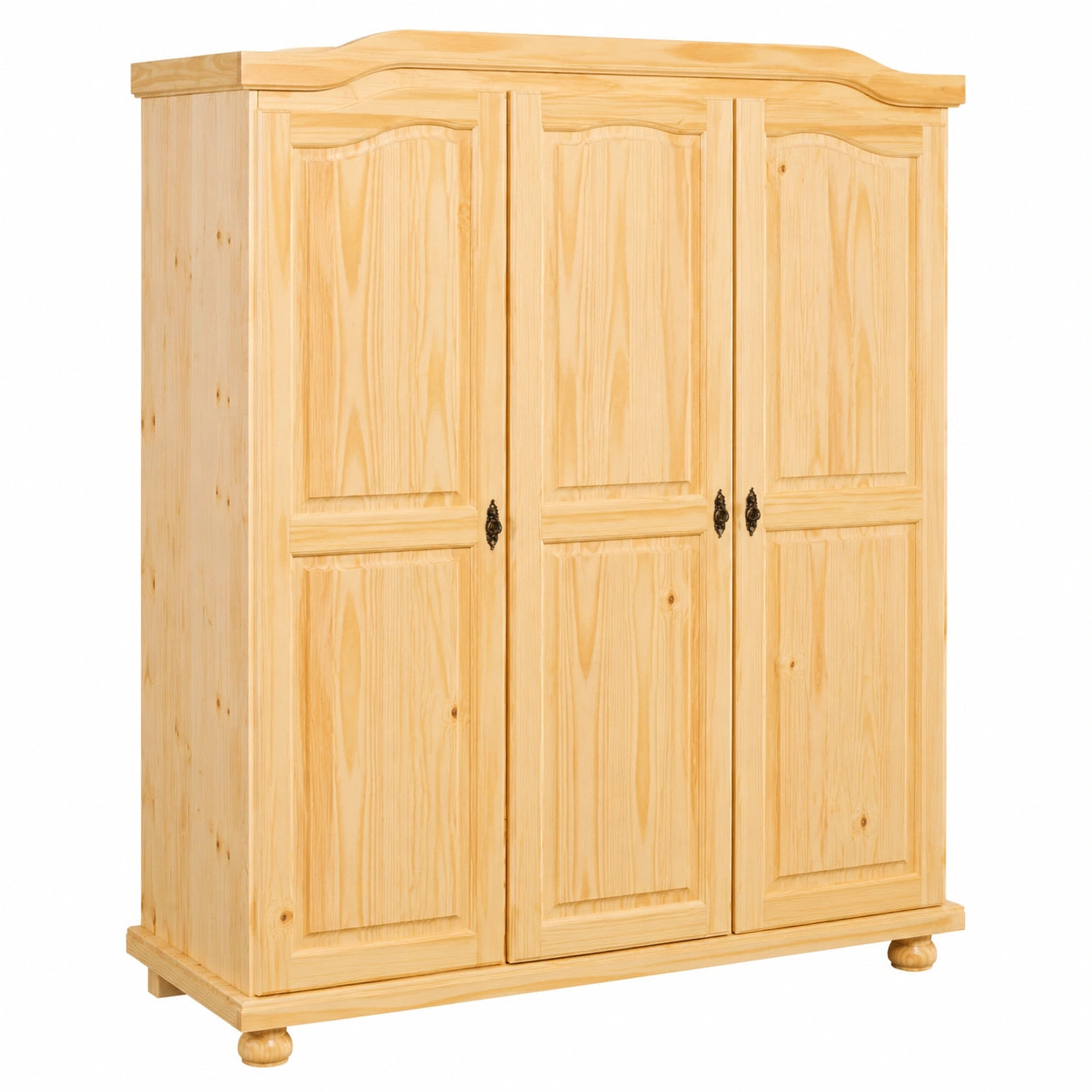 Armoire 3 Portes en Bois Massif Finition Naturelle