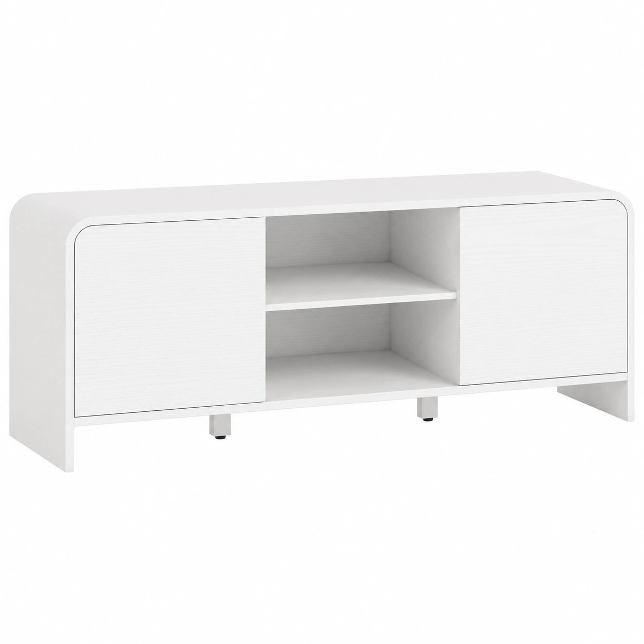 Meuble TV Scandinave avec Étagère Réglable et Rangement