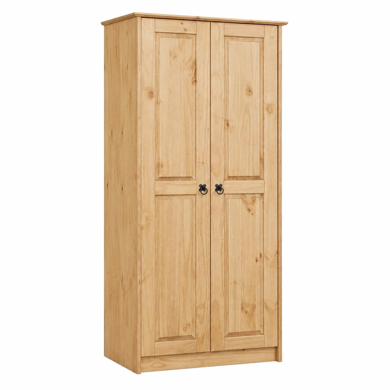 Armoire en pin massif style mexicain avec penderie et 2 portes