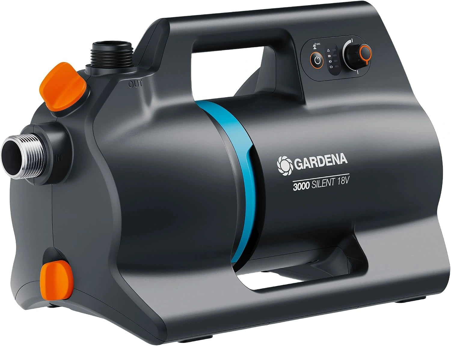 Gardena Pompe de jardin sur batterie 3000 Silent 18 V P4 A prête à l'emploi - sans chargeur ni batterie: Puissante, Fonctionnement silencieux