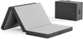 Vesgantti Matelas Pliable 90x190x10 cm avec Sac de Transport, Gris, Matelas d'Appoint Adulte en Mousse à Mémoire de Forme Gel, Voiture et Invités