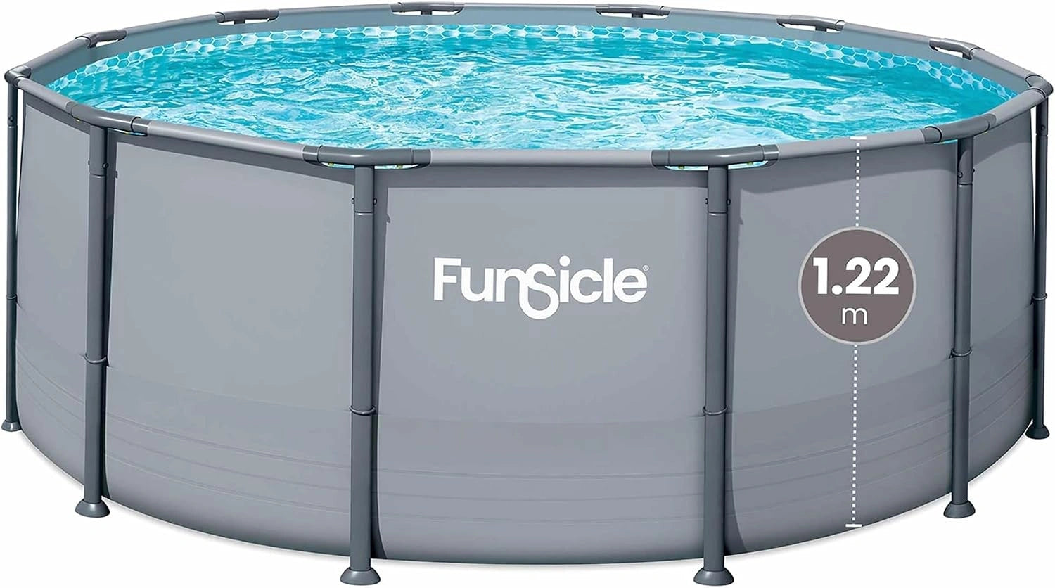 FUNSICLE Piscine Tubulaire Ronde Oasis - avec Épurateur - Échelle de Sécurité - Bâche de Protection - Tapis de Sol et Kit d'E