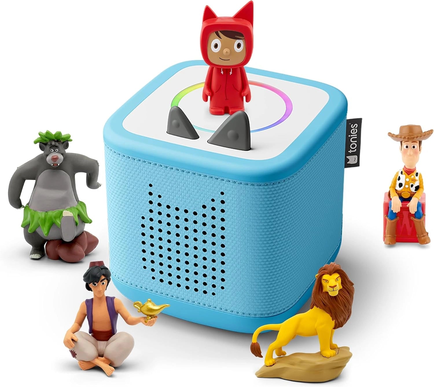 tonies Toniebox 2 Pack Boite à Histoire pour Enfant 1 à 9 Ans, Bleu Ciel, Robuste et Facile à Utiliser, avec Le Roi Lion, Aladdin et Woody, Baloo