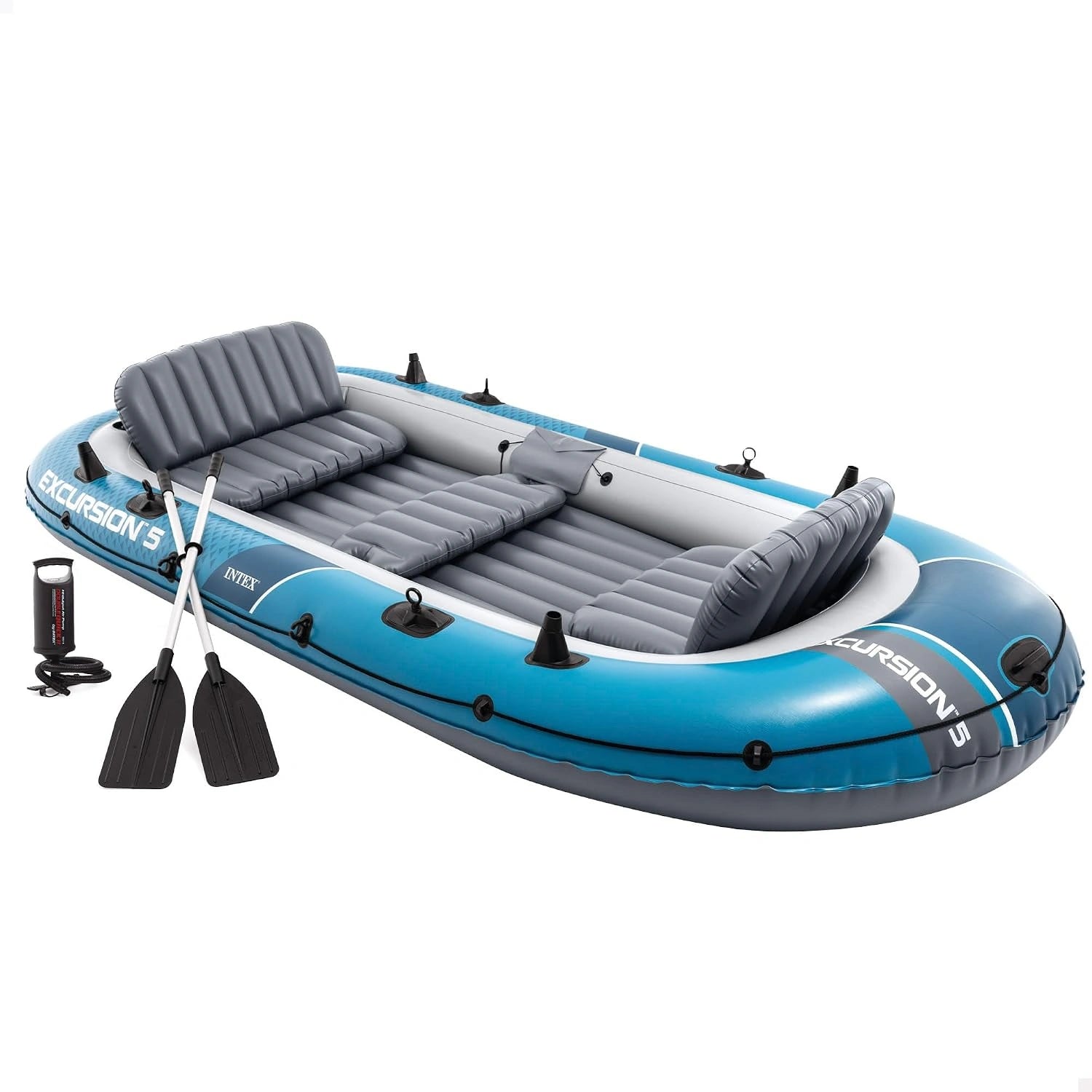 Intex Excursion 5 Bateau 66325NP (gonflé: 366 x 168 x 43 cm), pompe, 137,2 cm